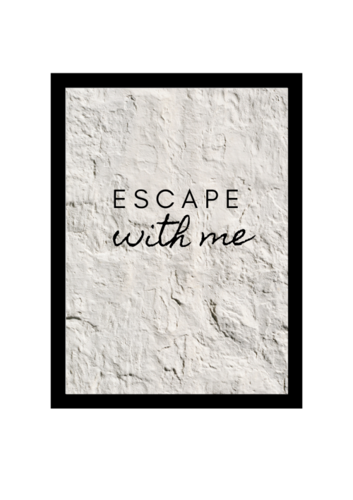 Escape with me in the sand