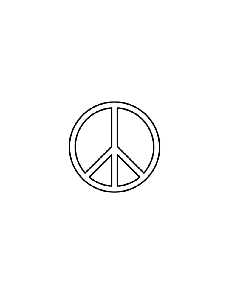 Outlined Peace Symbol
