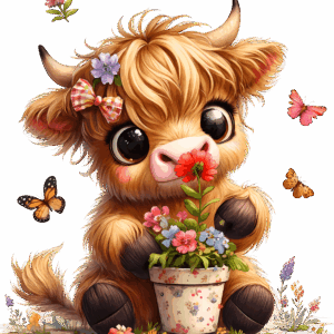 Baby flower cow