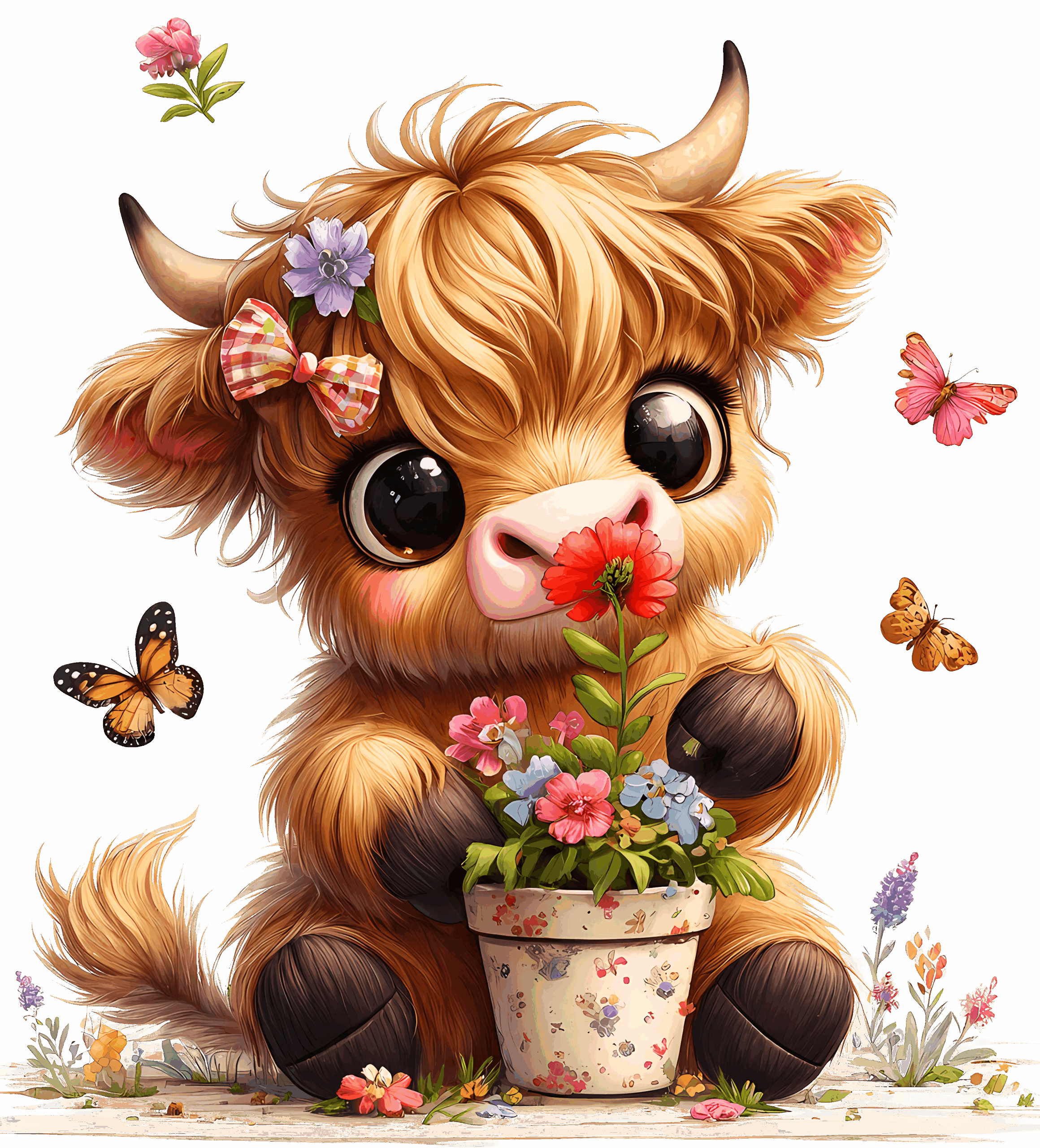 Baby flower cow