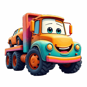 Färgglad bärgningsbil