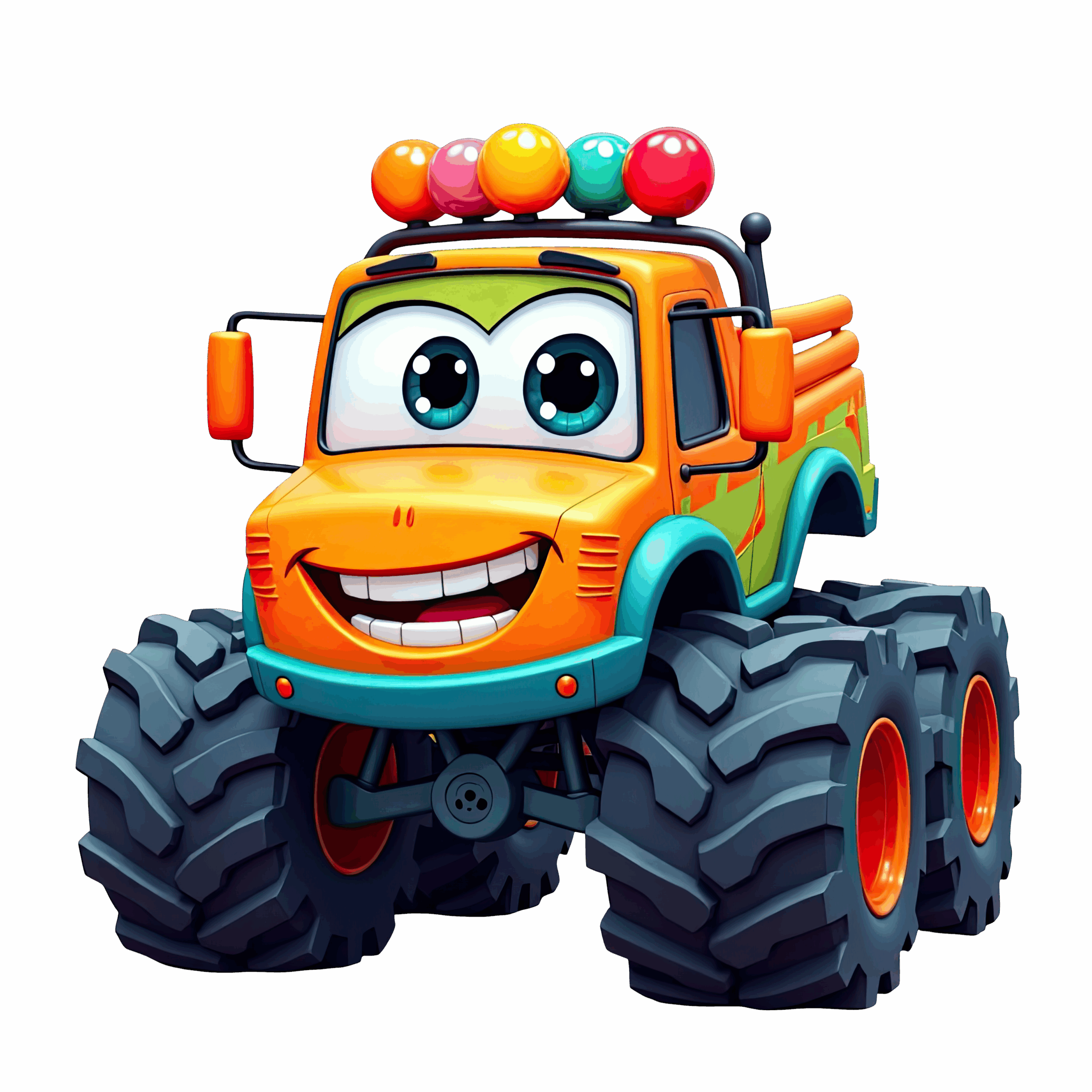 Orange monster truck