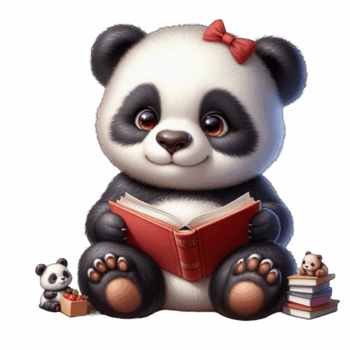 Panda röd bok