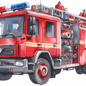 Fire truck watercolor