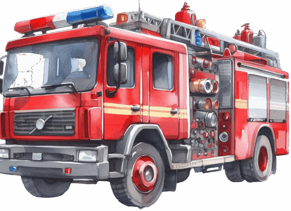 Fire truck watercolor