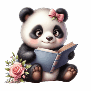 Panda med rosett