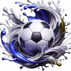 Soccer black and blue