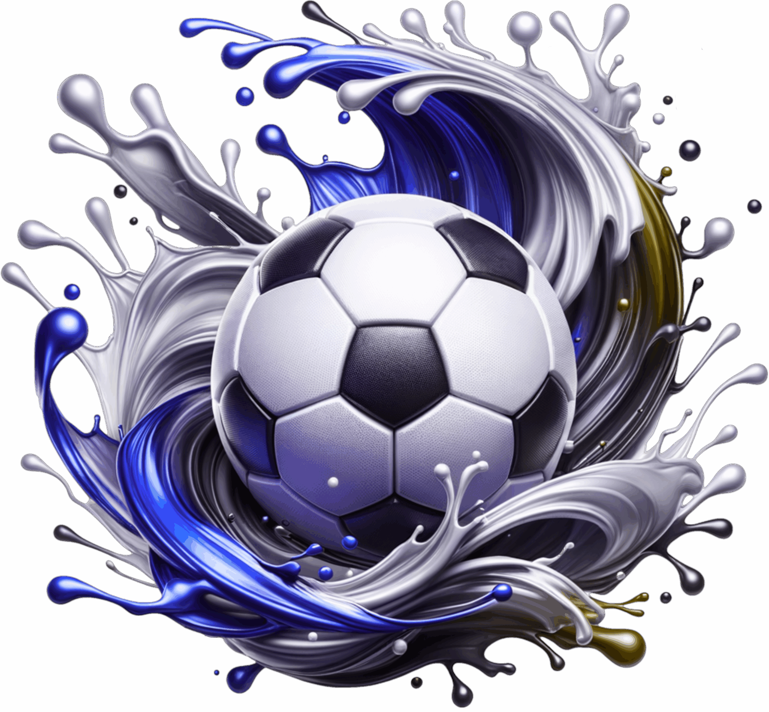 Soccer black and blue