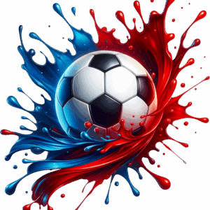 Soccer red and blue