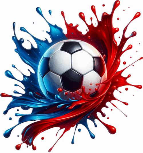 Soccer red and blue