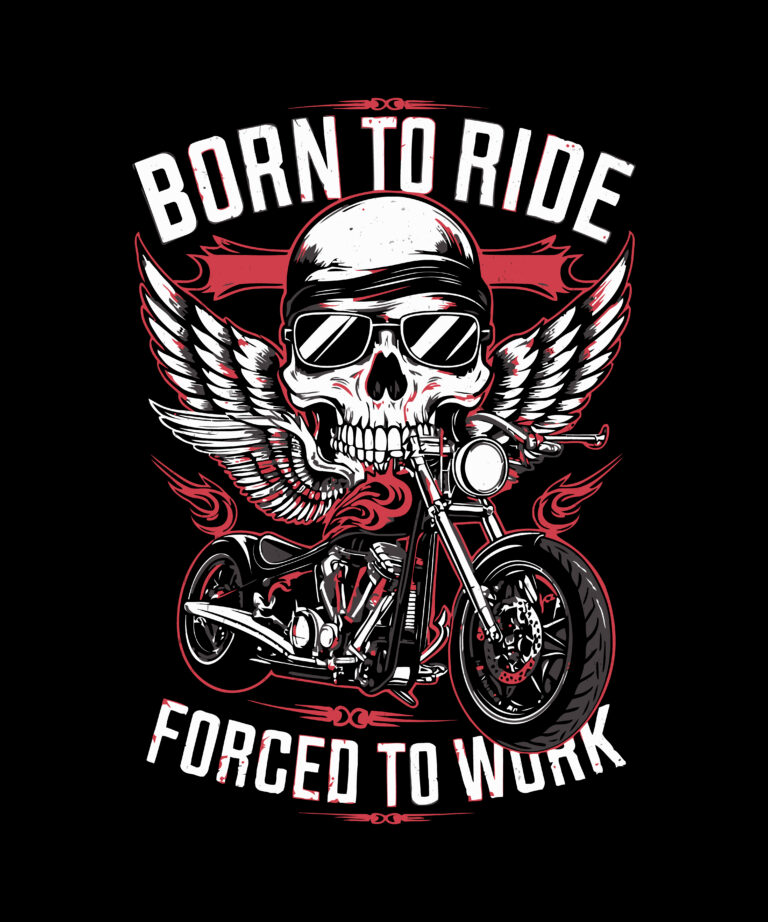 Born To Ride Forced Biker T-Shirt Design