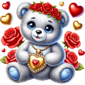 Teddy bear Golden heart