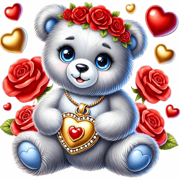 Teddy bear Golden heart