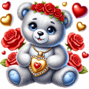 Teddy bear Golden heart
