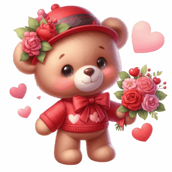Teddy Bears with flowers