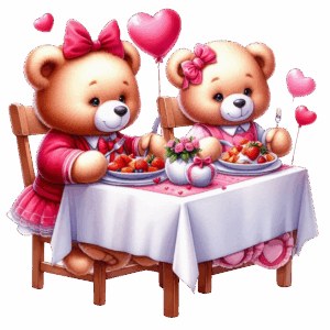 Teddy Bears Love Dinner