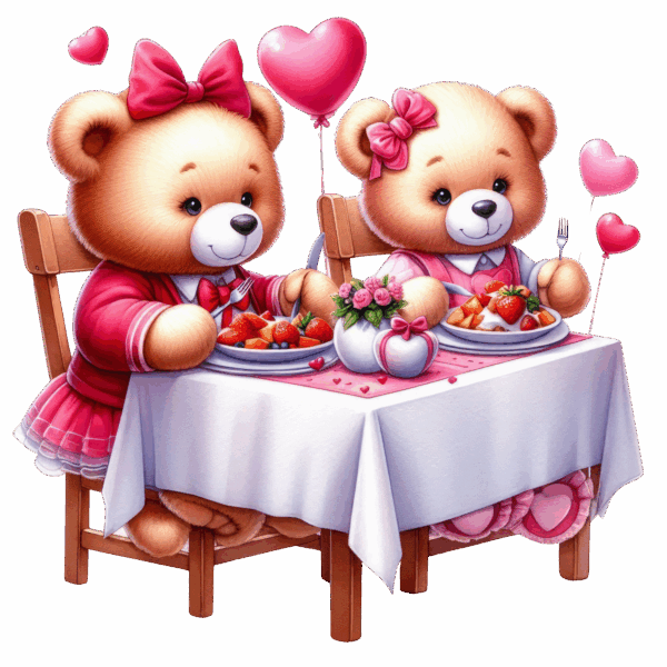 Teddy Bears Love Dinner