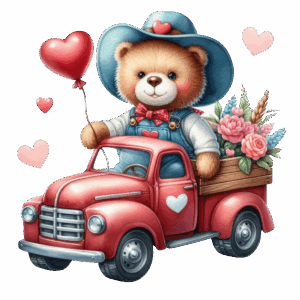 Teddy Bear red car