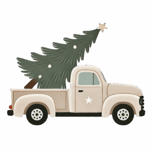 Bil med julgran