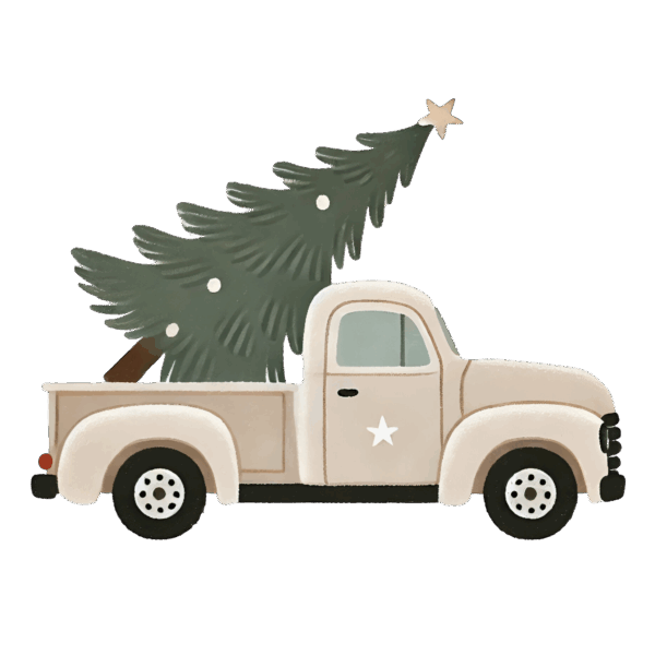 Bil med julgran