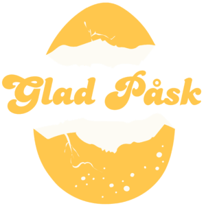 Gult ägg med glad påsk