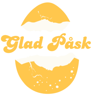 Gult ägg med glad påsk