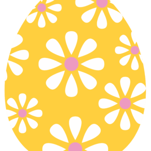 Gult ägg med vita blommor