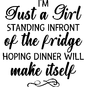 Just a girl waiting by the fridge