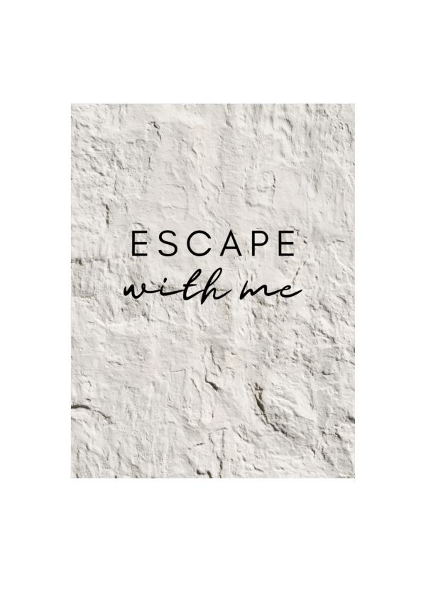 Escape with me in the sand