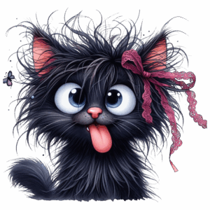 Gullig katt med rosett