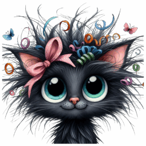 Gullig katt med rosett