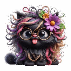 Söt katt med glasögon