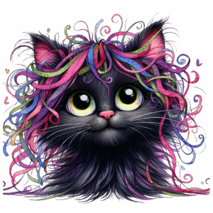 Katt med färgglad päls