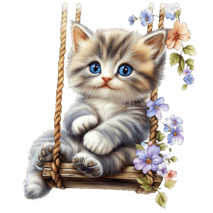 Kattunge på en gunga