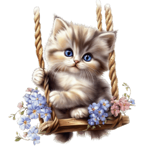 Kattunge på en gunga