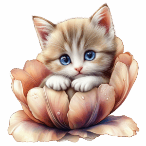 Kattunge i en blomma