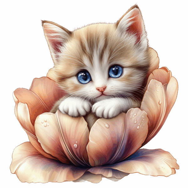 Kattunge i en blomma