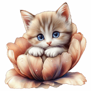 Kattunge i en blomma