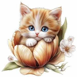 Kattunge i en blomma