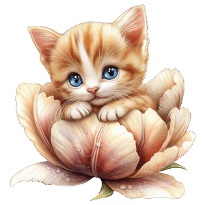 Kattunge i en blomma