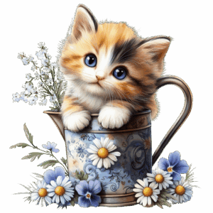 Kattunge i vattenkanna