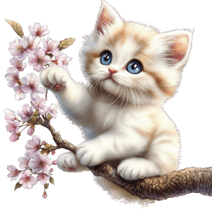 Kattunge i ett träd