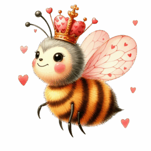 Flygande bi med hjärtan