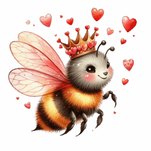 Flygande bi med hjärtan