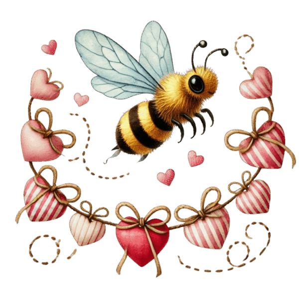 Bi med massa hjärtan