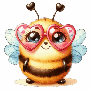 Gulligt bi med glasögon