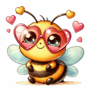 Gulligt bi med glasögon