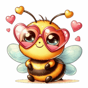 Gulligt bi med glasögon