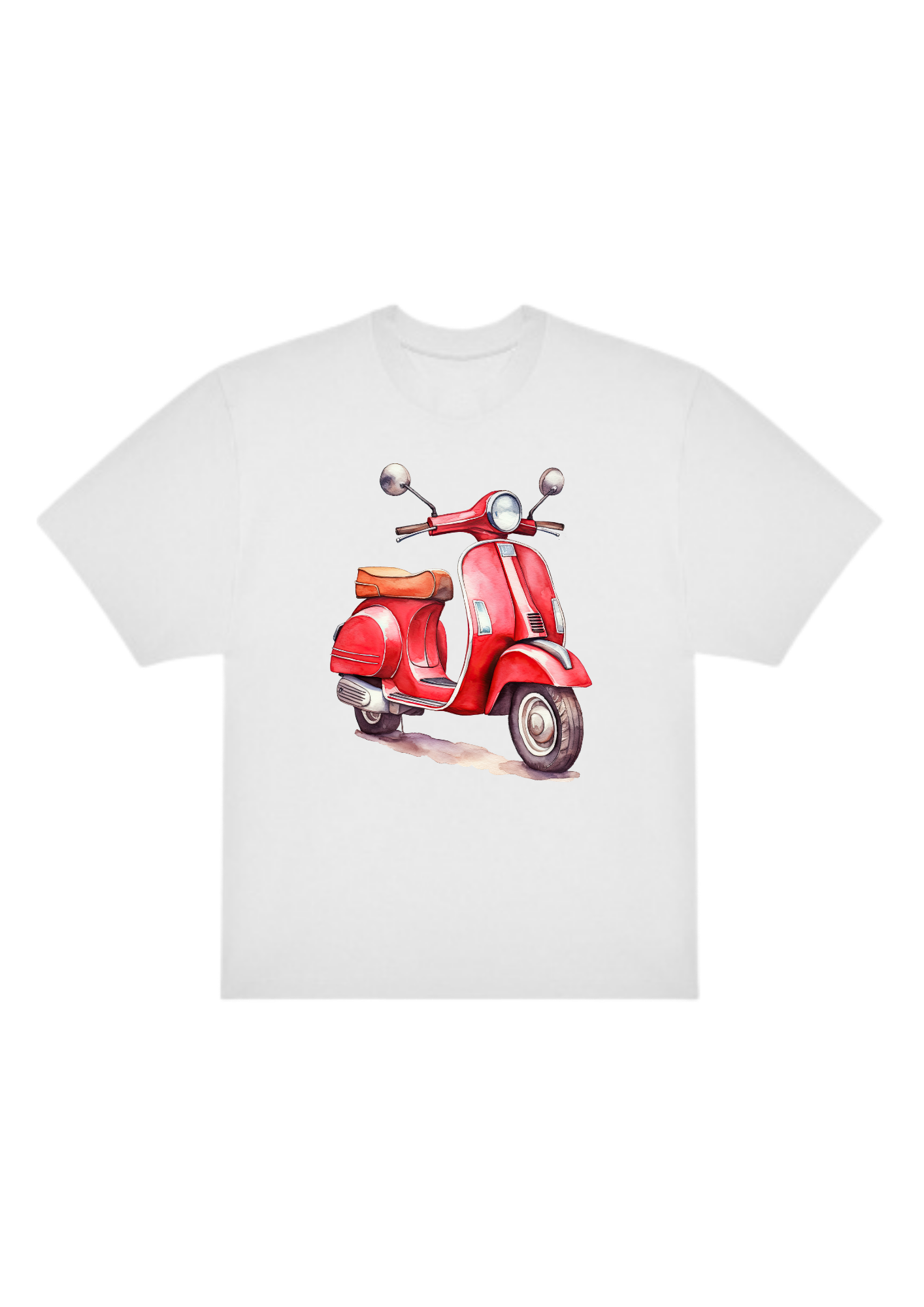 Röd vespa Oversized T-shirt - Bild 5