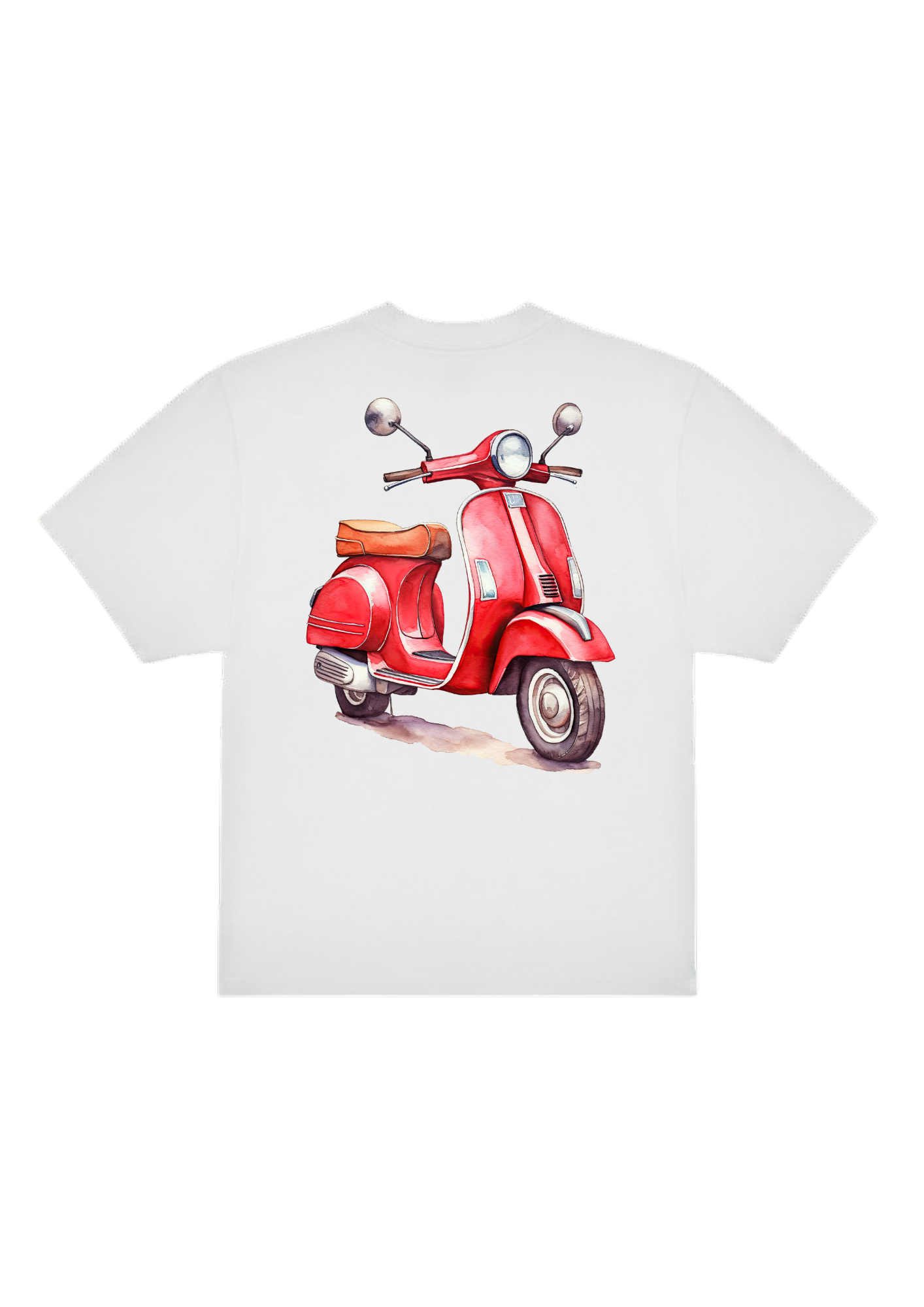 Röd vespa Oversized T-shirt - Bild 4